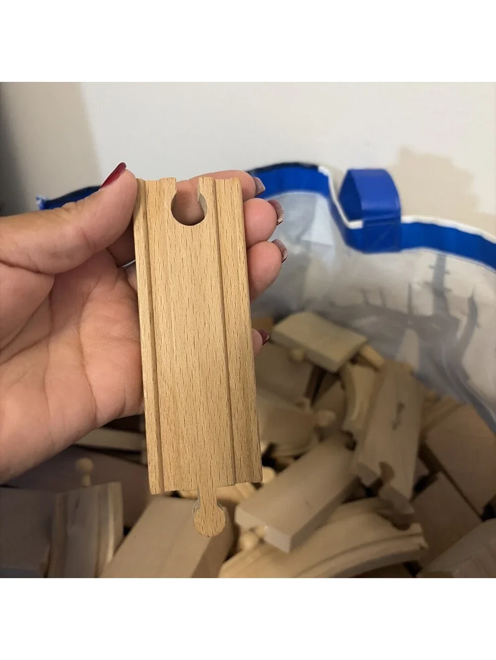 Bulk Wooden Train Track Lot 14 Lbs Over 200+ Pcs Curved Straight Switch Rails